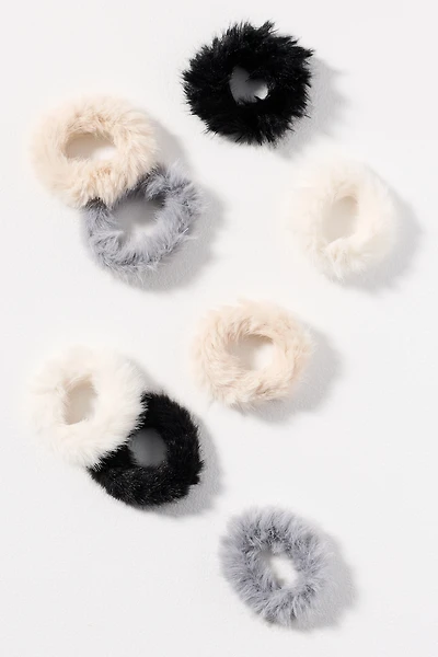Natasha Faux-Fur Hair Ties, Set of 8