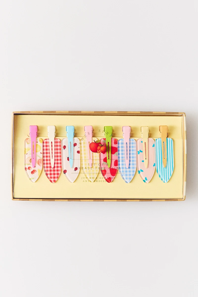 Picnic Collection Printed Crease-Free Clips, Set of 8