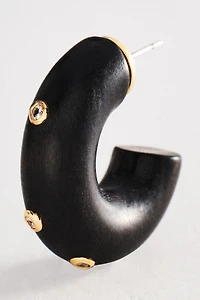 Shimmered Wood Hoop Earrings