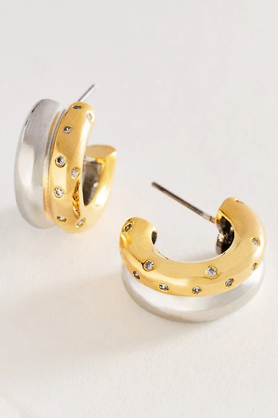 Two-Tone Hoop Earrings