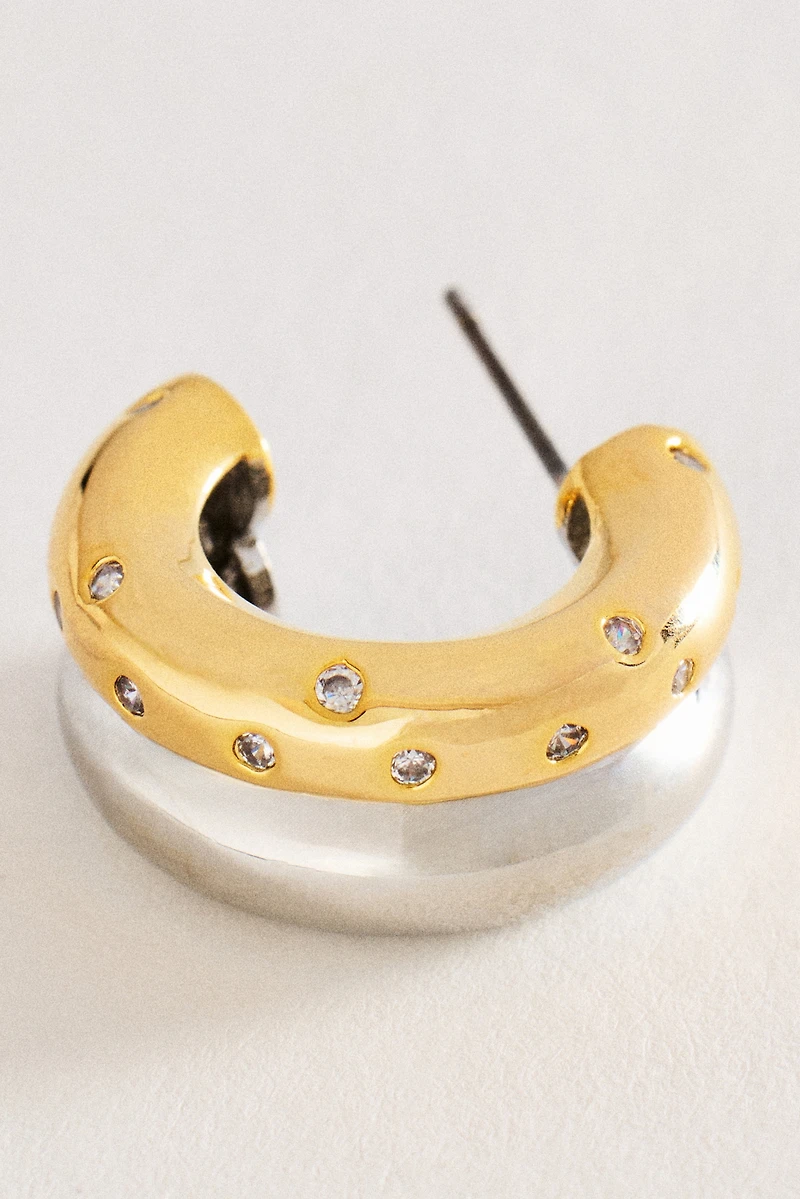 Two-Tone Hoop Earrings