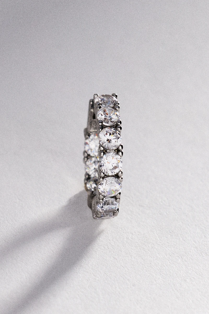 Crystal Tennis Huggie Earrings