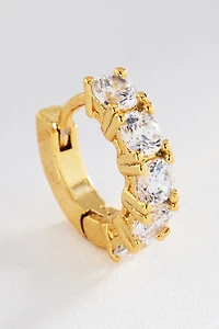 Crystal Tennis Huggie Hoop Earrings