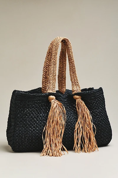 Celandine Raffia Fringe Tote