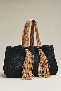 Celandine Raffia Fringe Tote