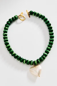 Logan Tay Beaded Heart Pendant Necklace