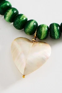 Logan Tay Beaded Heart Pendant Necklace