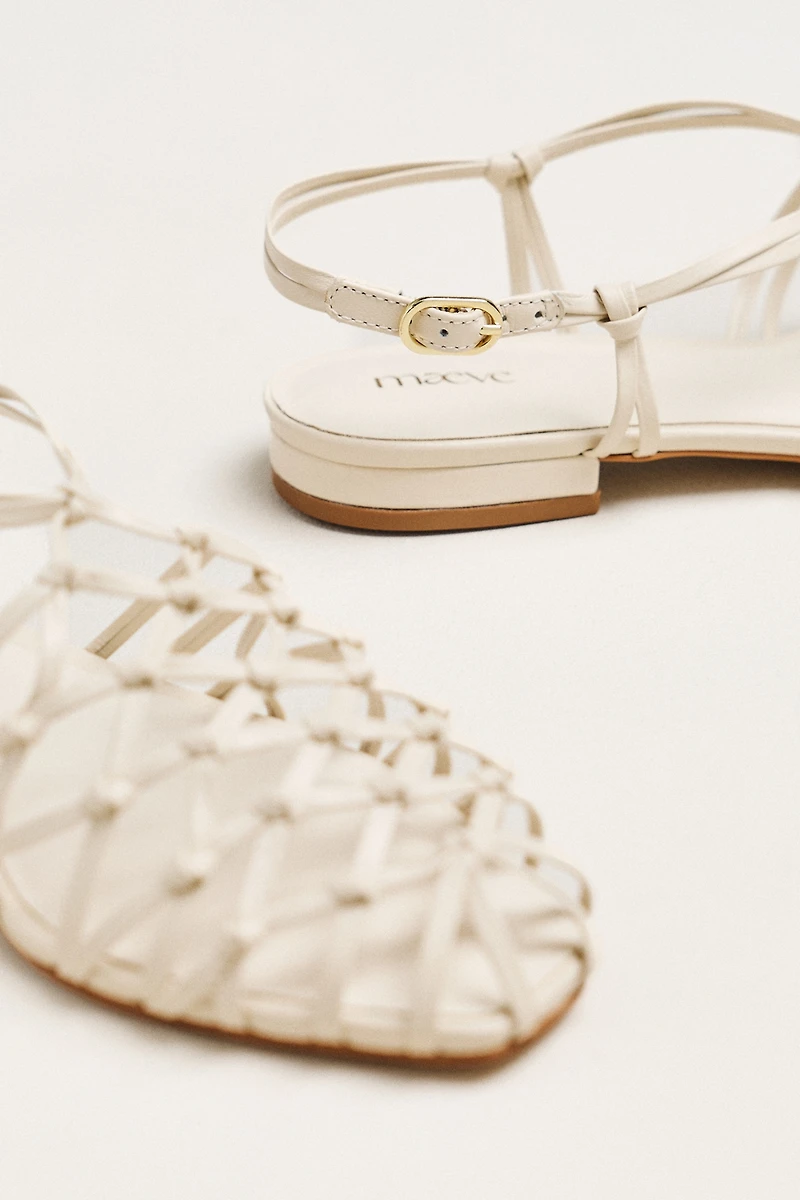 Maeve Woven Strappy Flat Sandals