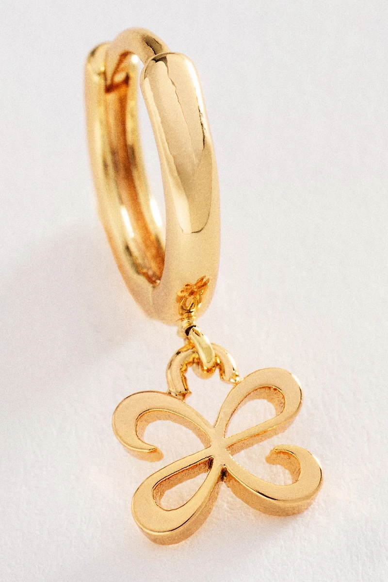 Maeve Logo Charm Huggie Hoop Earrings