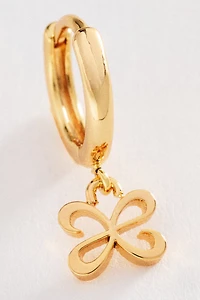 Maeve Logo Charm Huggie Hoop Earrings