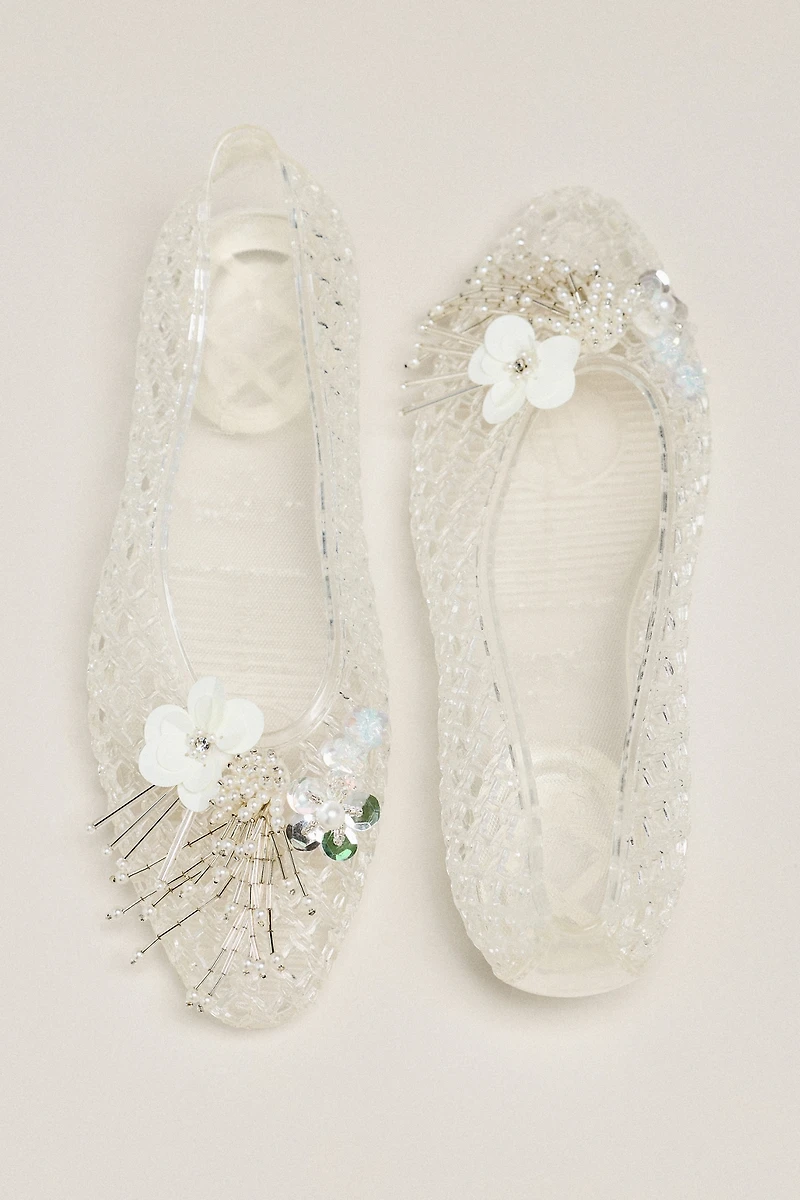 Heavenly Jelly Camelia Embellished Flats