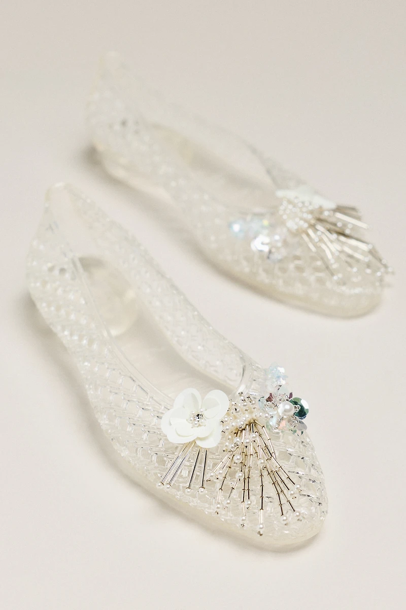 Heavenly Jelly Camelia Embellished Flats