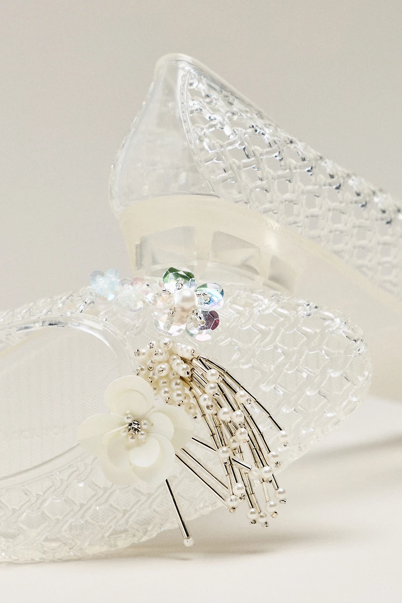 Heavenly Jelly Camelia Embellished Flats