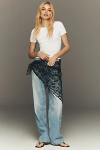 By Anthropologie Large Lace Sequin Square Scarf