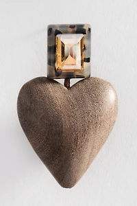 By Anthropologie Wood Heart Earrings