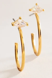 Delicate Crystal Hoop Earrings