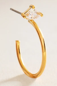 Delicate Crystal Hoop Earrings