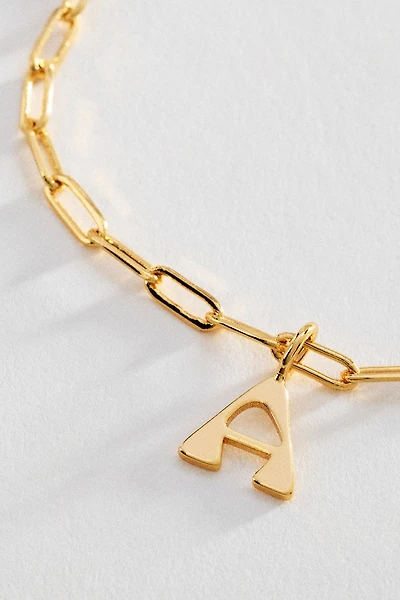 By Anthropologie Letter Pendant Paper Clip Chain Necklace