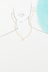 By Anthropologie Letter Pendant Paper Clip Chain Necklace