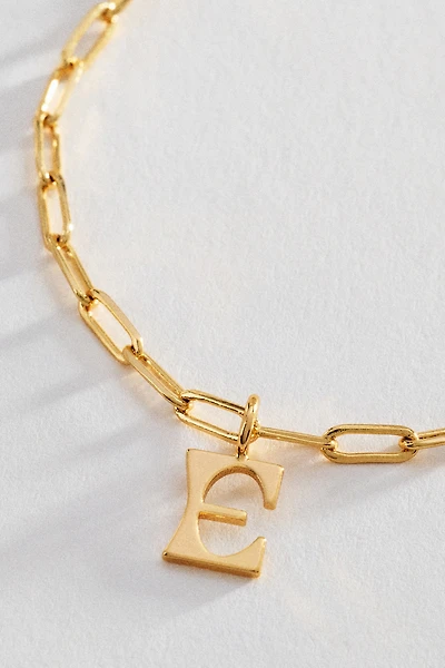 By Anthropologie Initial Pendant Paperclip Chain Necklace