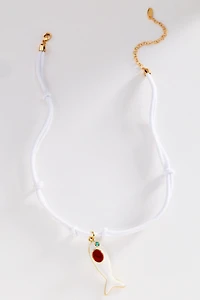 Fish Pendant Cord Necklace