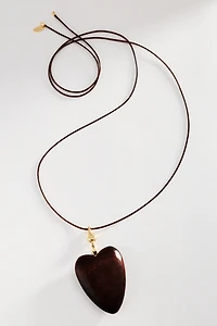 Wooden Heart Pendant Necklace