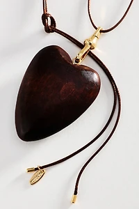 Wooden Heart Pendant Necklace