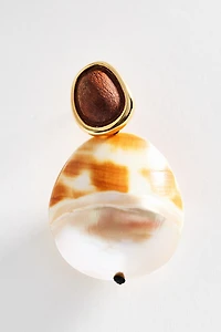 Wooden Shell Drop Earrings