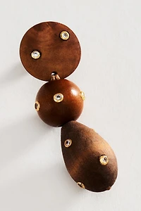 Wooden Sphere Drop Earrings