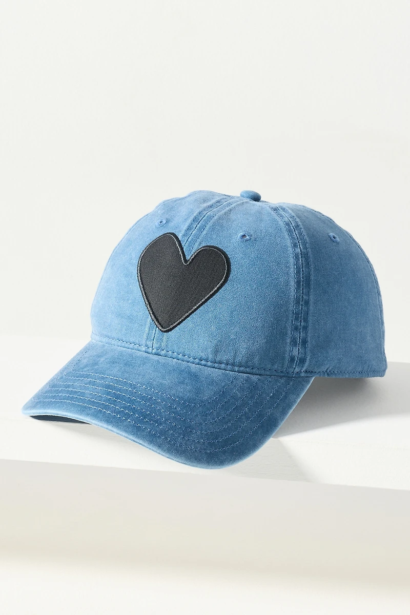 Kerri Rosenthal Denim Heart Baseball Cap