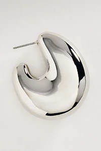 Puffed Huggie Hoop Earrings