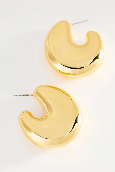 Puffed Huggie Hoop Earrings