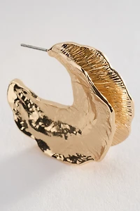 Textured Deco Hoop Earrings