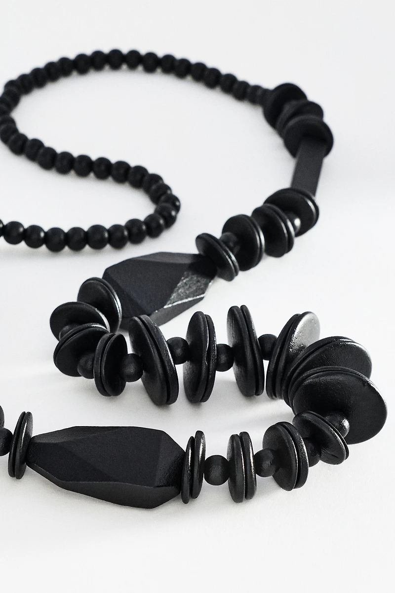 Chunky Wood Bead Necklace