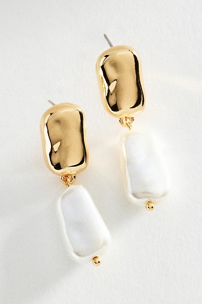 Sculptural Pearl Drop Earrings