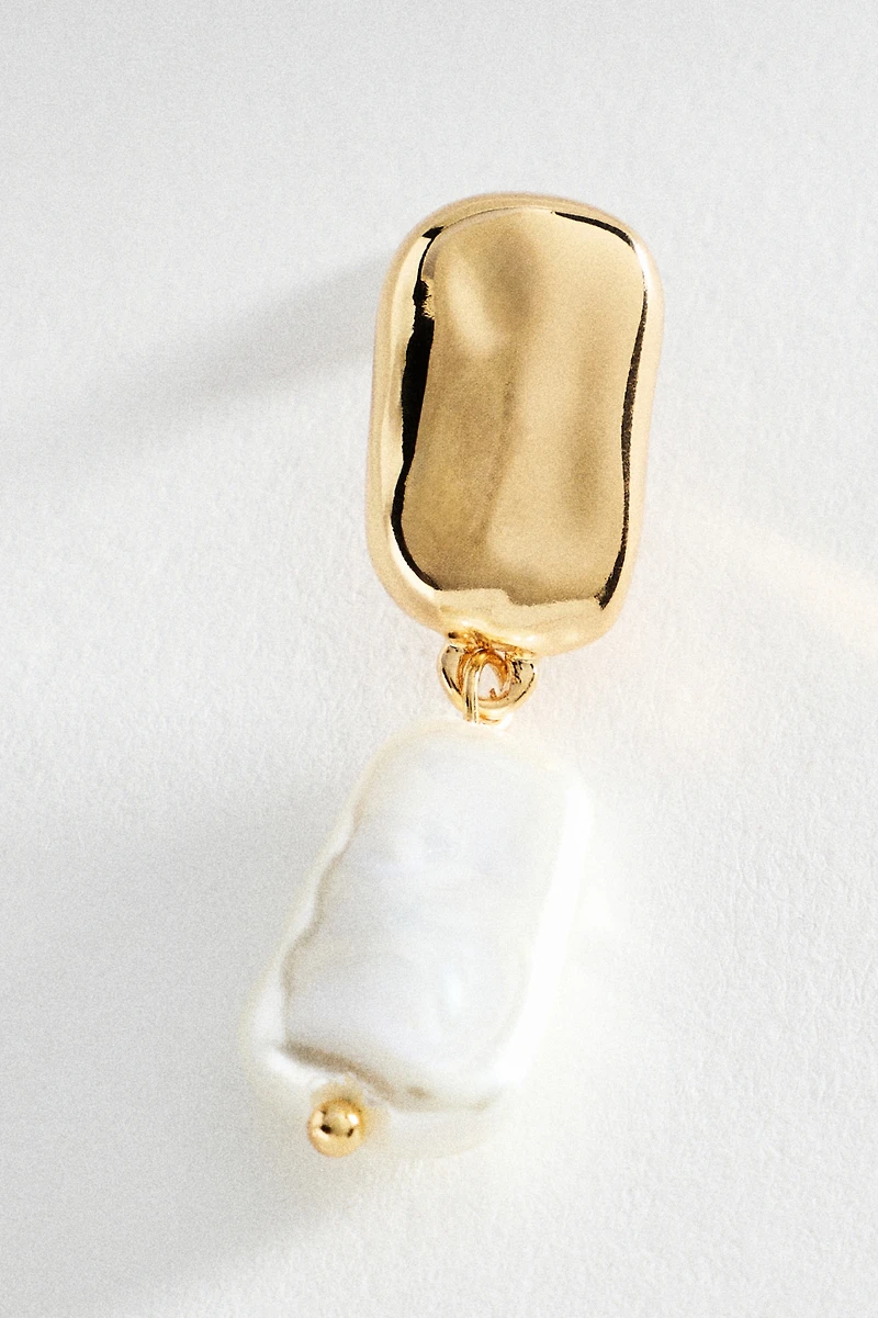 Sculptural Pearl Drop Earrings