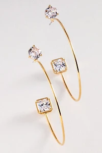 Double-Crystal Hoop Earrings