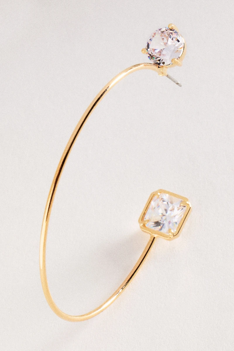 Double-Crystal Hoop Earrings