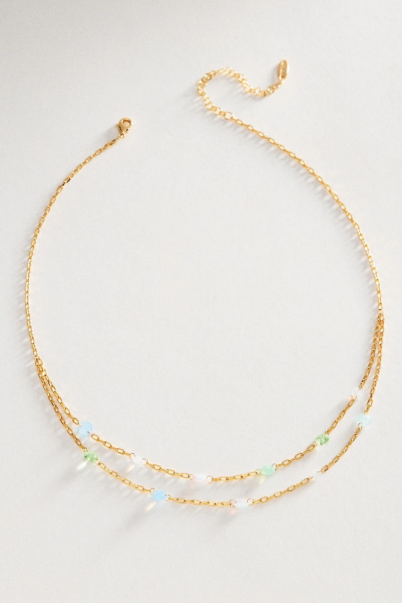 Deux Layered Crystal Necklace