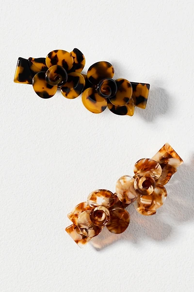 3D Floral Barrettes, Set of 2