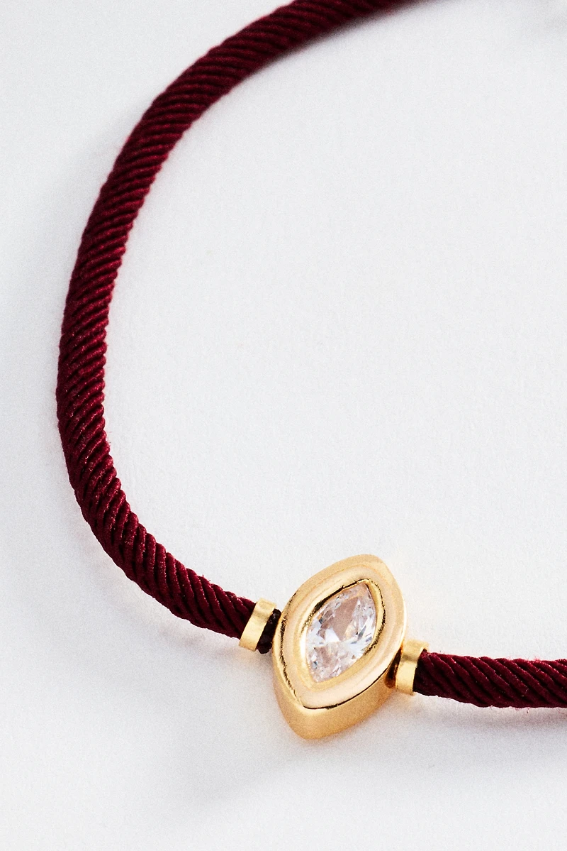 Corded Bezel Crystal Bracelet