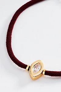 Corded Bezel Crystal Bracelet