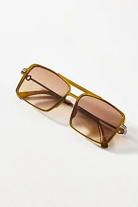 Anglo Oversized Yellow Aviator Sunglasses