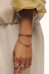 Foldover Clasp Crystal Chain Bracelet