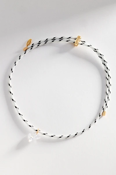 Adjustable Corded Crystal Pendant Necklace