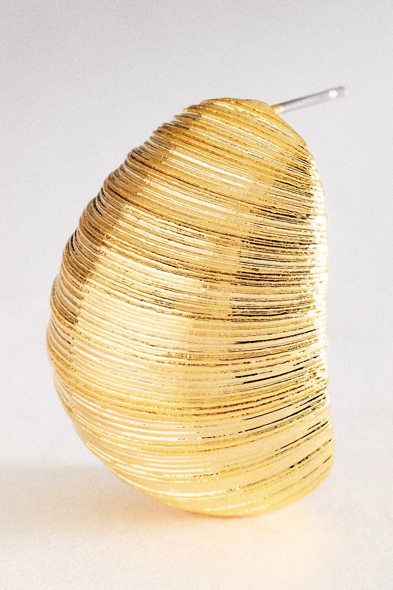 Textured Dome Gold Post Earrings