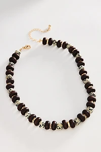 Chunky Wood Stone Necklace