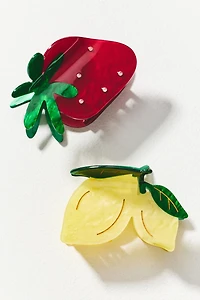 Frasier Sterling Fruit Claw Clips