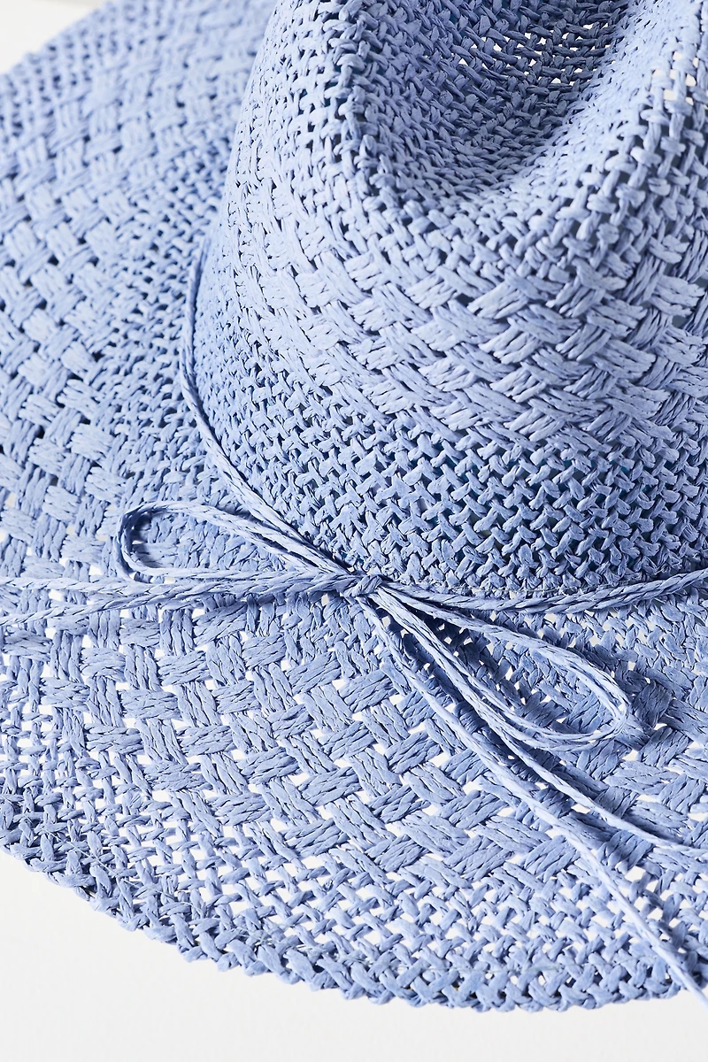 Woven Straw Fedora Hat