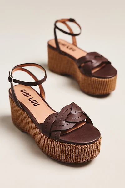 Bibi Lou Raffia Platform Heel Sandals